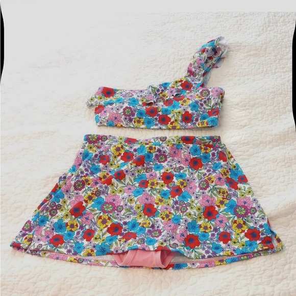 Draper James Other - Draper James Bright Floral 2-Piece Ruffle Skirted Bikini